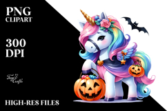 Vibrant Unicorn Halloween Costume Clipart Product Image 2