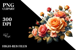 Small Orange Roses, PNG Product Image 2