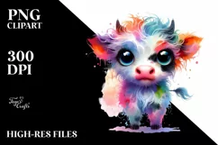 Colorful Baby Cow | Clipart Product Image 3