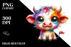 Colorful Baby Cow | Clipart Product Image 1