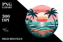 Retro Tropical Beach Sunset, 20 oz Tumbler Product Image 2