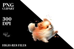Colorful Cute Dog Tumbling with Petals in the Wind | Product Image 3