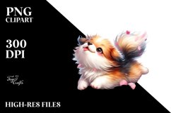 Colorful Cute Dog Tumbling with Petals in the Wind | Product Image 3