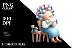 Lady Mug &amp; Hair Curlers Scene Product Image 2
