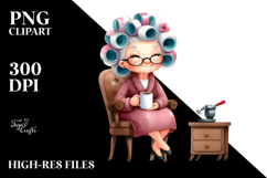 Lady Mug &amp; Hair Curlers Scene Product Image 2
