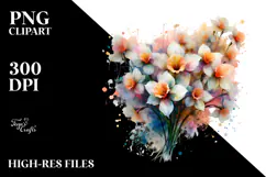 Glossy Narcissus Watercolor PNG Product Image 2