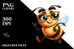 Playful Dancing Bee with Sunglasses PNG Product Image 2