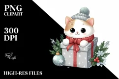 Cute Baby Kitten Winter PNG Product Image 1