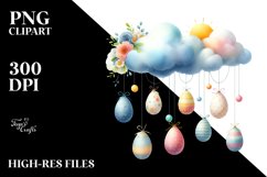 Cloud with Easter Eggs Hanging PNG Product Image 2