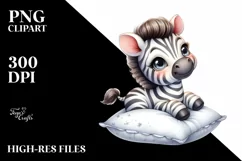 Colorful Baby Zebra | Sublimation Clipart Product Image 1