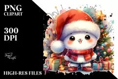 Cool Santa Hat Watercolor Illustration PNG Product Image 2