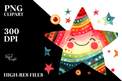 Colorfull Smiling Star PNG Product Image 2