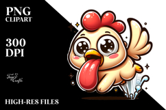Playful Cartoon Chicken with Comically Large Udder PNG Product Image 2