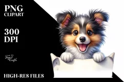 Funny Collie | Cute Baby | Watercolor Product Image 3