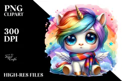 Adorable Baby Unicorn, PNG Product Image 2