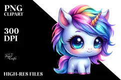Adorable Baby Unicorn, PNG Product Image 2