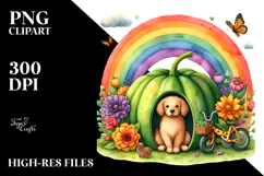 Colorful Dog House Rainbow Scene Product Image 2