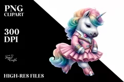 Colorful Baby Unicorn PNG Product Image 1