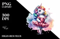 Colorful Baby Unicorn PNG Product Image 1