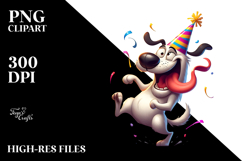 Goofy Cartoon Dog with Party Hat Product Image 2