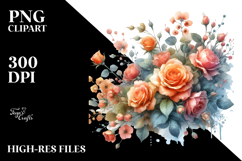 Colorfull Orange Roses White Background Product Image 2