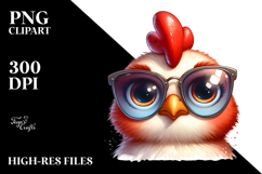 Whimsical Chicken with Oversized Sunglasses PNG Product Image 2