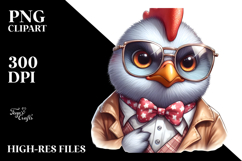 Cartoony Chicken with Oversized Sunglasses PNG Product Image 2