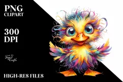 Colorful Baby Duck with Crazy Eyes | Clipart Product Image 3