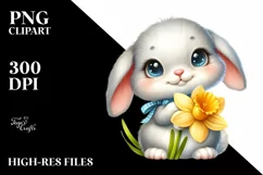 Easter Bunny Egg Flower, Clipart |T-shirt, Mug PNG Product Image 7