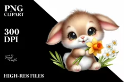 Easter Bunny Egg Flower, Clipart |T-shirt, Mug PNG Product Image 7