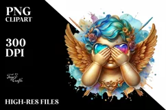 Cupid Angel Of Love Gesture Watercolor Florals Clipart Product Image 7