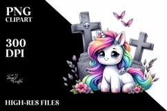 cute Baby Unicorn Grave | Sublimation | Clipart Product Image 1