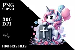 cute Baby Unicorn Grave | Sublimation | Clipart Product Image 3