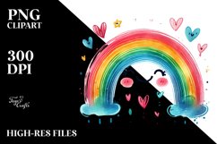 Colorful Rainbow with Hearts, PNG Product Image 2