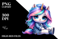 Cute Baby Unicorn Sitting PNG Product Image 2
