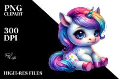Cute Baby Unicorn in Style PNG Product Image 2