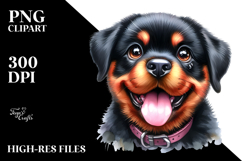 Cute Rottweiler, Vibrant PNG Product Image 2