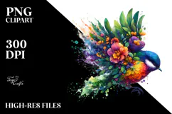 Vibrant Bird with Flowers, 20 oz Tumbler Product Image 2