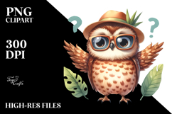 Standing Owl with Sunglasses | Sublimation | Clipart Product Image 2