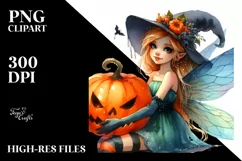 Fairy Halloween Pumpkin Clipart Product Image 3