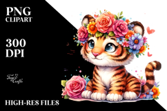cute Sitting Tiger | Sublimation Clipart Product Image 2