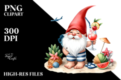 Whimsical Gnome in Beachwear, PNG Product Image 2