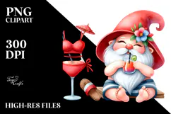 Whimsical Gnome in Beachwear, PNG Product Image 2