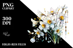 Shiny Narcissus, Watercolor PNG Product Image 2