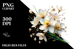Metalic Narcissus with Insertions, High-Res PNG Product Image 2
