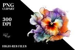 Abstract Glossy Pansy on | Sublimation | Clipart Product Image 2