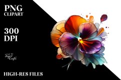 Abstract Glossy Pansy on | Sublimation | Clipart Product Image 3