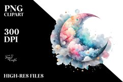 colorful Pastel Moon | Sublimation Clipart Product Image 3