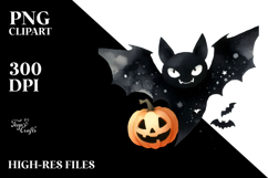 Watercolor Style Funny Halloween Clipart, Transparent PNG Product Image 2