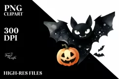 Watercolor Style Funny Halloween Clipart, Transparent PNG Product Image 3